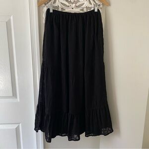 Lola P VTG Romantic Boho Whimsigoth Tiered Maxi Skirt Pattern Dark Fairy Sz M